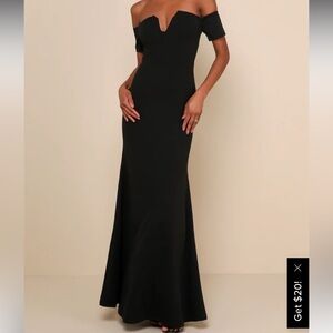 Lulus Black Off Shoulder Gown